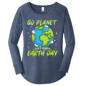 Earth Day Go Planet Its Your Earth Day Women's Perfect Tri Tunic Long Sleeve Shirt