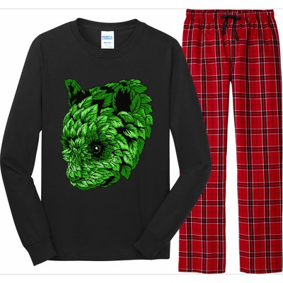 Earth Day Green Panda Foliage Women Long Sleeve Pajama Set