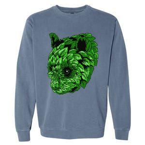 Earth Day Green Panda Foliage Women Garment-Dyed Sweatshirt