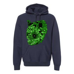 Earth Day Green Panda Foliage Women Premium Hoodie