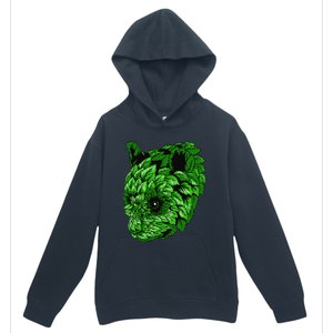 Earth Day Green Panda Foliage Women Urban Pullover Hoodie