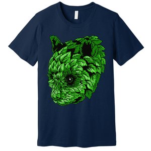 Earth Day Green Panda Foliage Women Premium T-Shirt