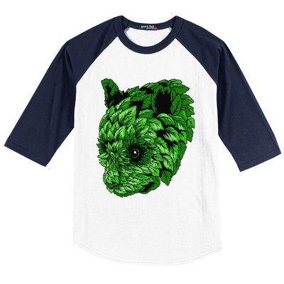 Earth Day Green Panda Foliage Women Baseball Sleeve Shirt