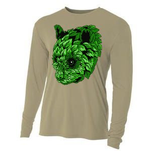 Earth Day Green Panda Foliage Women Cooling Performance Long Sleeve Crew