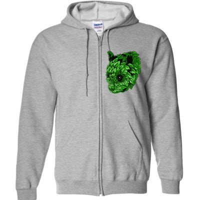 Earth Day Green Panda Foliage Women Full Zip Hoodie