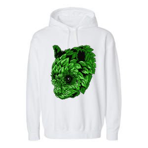 Earth Day Green Panda Foliage Women Garment-Dyed Fleece Hoodie