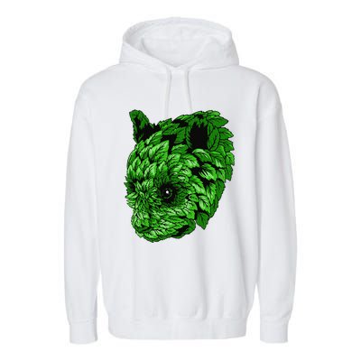 Earth Day Green Panda Foliage Women Garment-Dyed Fleece Hoodie