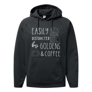 Easily Distracted Golden Retrievers & Coffee Dog Performance Fleece Hoodie