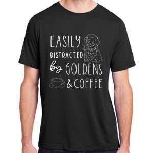 Easily Distracted Golden Retrievers & Coffee Dog Adult ChromaSoft Performance T-Shirt