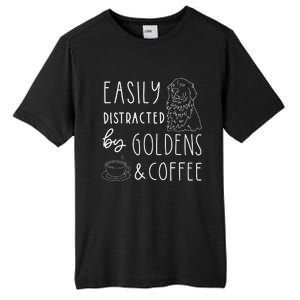 Easily Distracted Golden Retrievers & Coffee Dog Tall Fusion ChromaSoft Performance T-Shirt