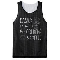 Easily Distracted Golden Retrievers & Coffee Dog Mesh Reversible Basketball Jersey Tank