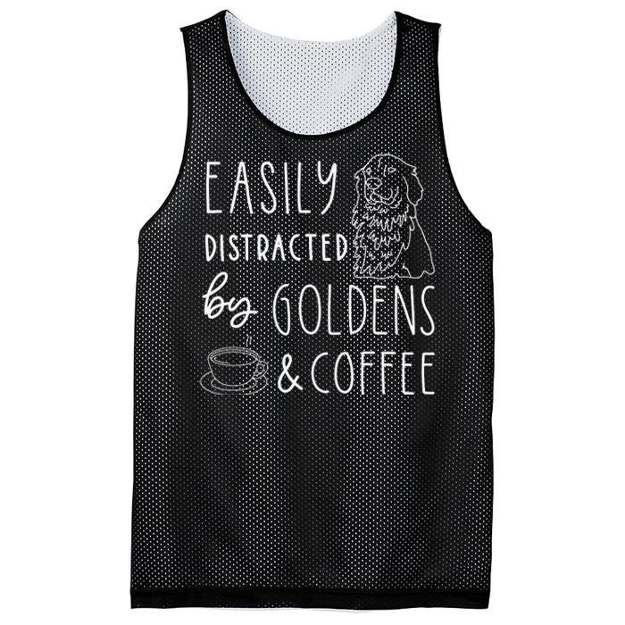 Easily Distracted Golden Retrievers & Coffee Dog Mesh Reversible Basketball Jersey Tank