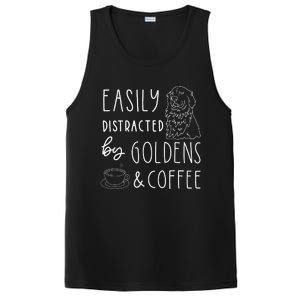 Easily Distracted Golden Retrievers & Coffee Dog PosiCharge Competitor Tank