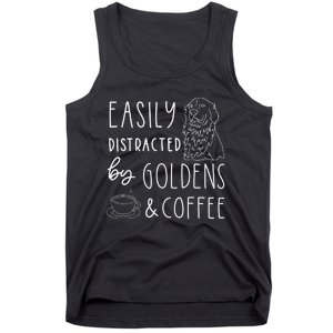 Easily Distracted Golden Retrievers & Coffee Dog Tank Top