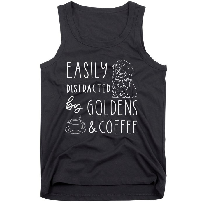 Easily Distracted Golden Retrievers & Coffee Dog Tank Top