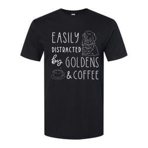 Easily Distracted Golden Retrievers & Coffee Dog Softstyle CVC T-Shirt