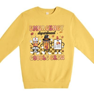 Emergency Department Gobble Crew Thanksgiving Nurse Premium Crewneck Sweatshirt