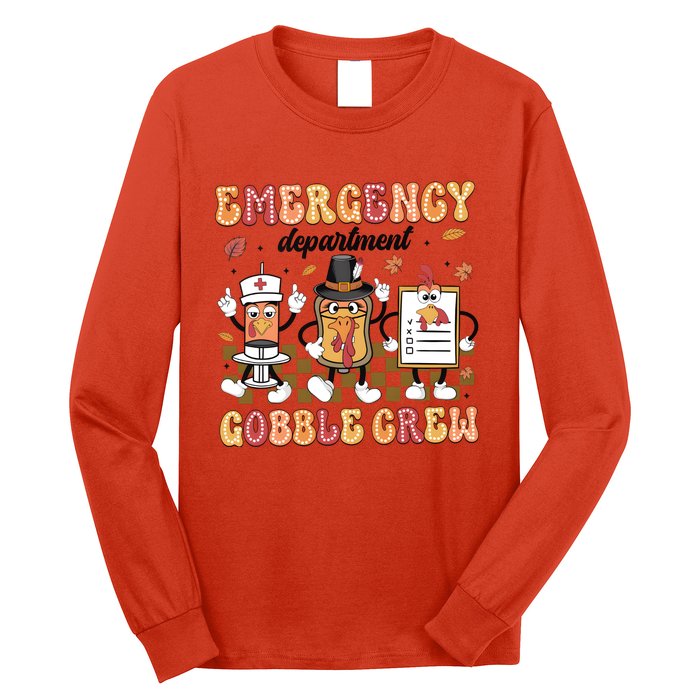 Emergency Department Gobble Crew Thanksgiving Nurse Long Sleeve Shirt