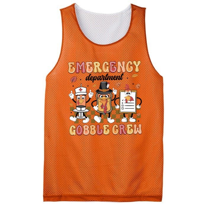 Emergency Department Gobble Crew Thanksgiving Nurse Mesh Reversible Basketball Jersey Tank