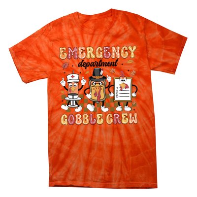 Emergency Department Gobble Crew Thanksgiving Nurse Tie-Dye T-Shirt