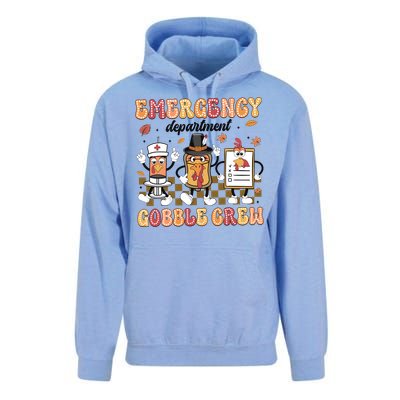 Emergency Department Gobble Crew Thanksgiving Nurse Unisex Surf Hoodie