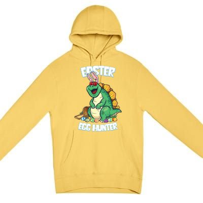 Easter Dinosaur Gift Egg Hunter Bunny Ears Stegosaurus Cute Gift Premium Pullover Hoodie