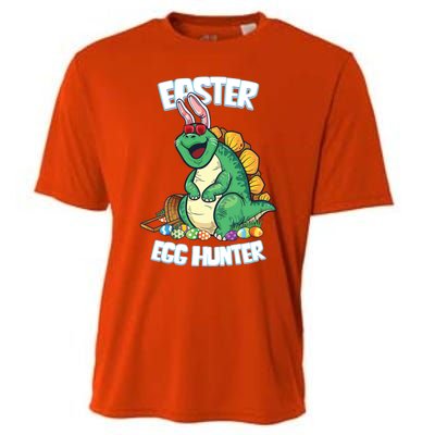 Easter Dinosaur Gift Egg Hunter Bunny Ears Stegosaurus Cute Gift Cooling Performance Crew T-Shirt