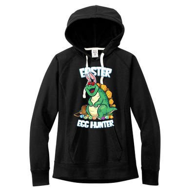 Easter Dinosaur Gift Egg Hunter Bunny Ears Stegosaurus Cute Gift Women's Fleece Hoodie