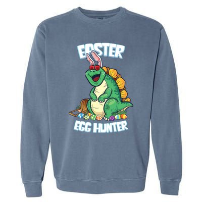 Easter Dinosaur Gift Egg Hunter Bunny Ears Stegosaurus Cute Gift Garment-Dyed Sweatshirt