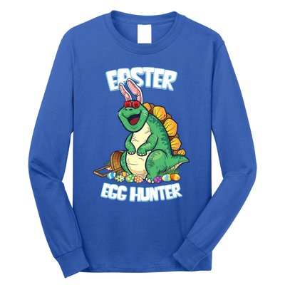 Easter Dinosaur Gift Egg Hunter Bunny Ears Stegosaurus Cute Gift Long Sleeve Shirt