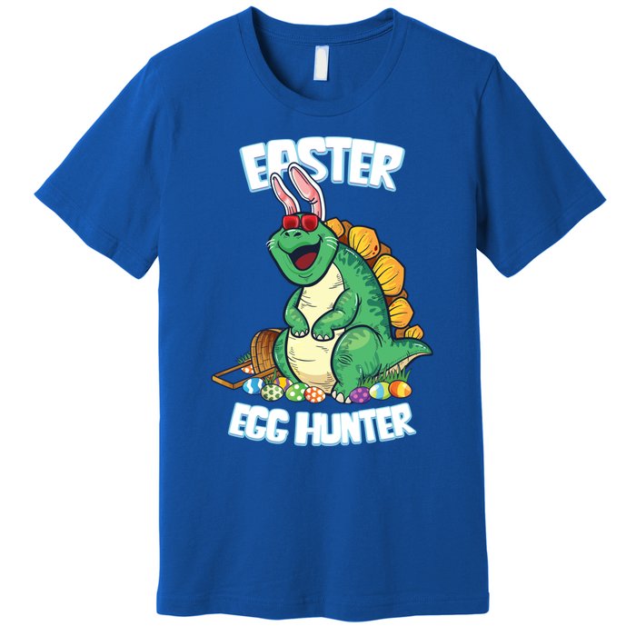 Easter Dinosaur Gift Egg Hunter Bunny Ears Stegosaurus Cute Gift Premium T-Shirt