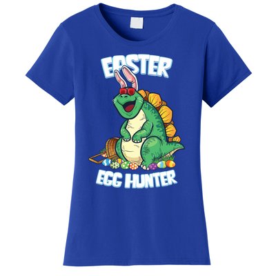 Easter Dinosaur Gift Egg Hunter Bunny Ears Stegosaurus Cute Gift Women's T-Shirt