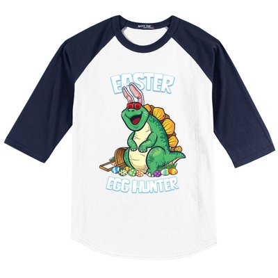 Easter Dinosaur Gift Egg Hunter Bunny Ears Stegosaurus Cute Gift Baseball Sleeve Shirt