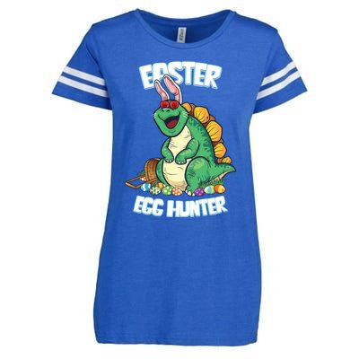 Easter Dinosaur Gift Egg Hunter Bunny Ears Stegosaurus Cute Gift Enza Ladies Jersey Football T-Shirt