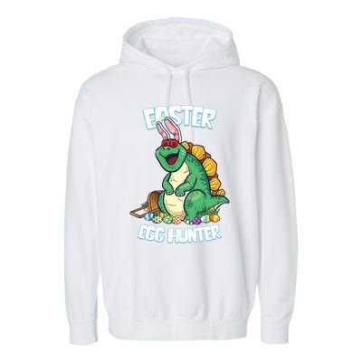 Easter Dinosaur Gift Egg Hunter Bunny Ears Stegosaurus Cute Gift Garment-Dyed Fleece Hoodie