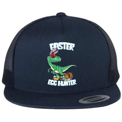 Easter Dinosaur Great Gift Egg Hunter Bunny Ears Velociraptor Cool Gift Flat Bill Trucker Hat