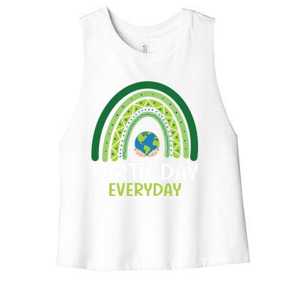 Earth Day Gift Teacher Earth Day Everyday Rainbow Earth Day Gift Women's Racerback Cropped Tank