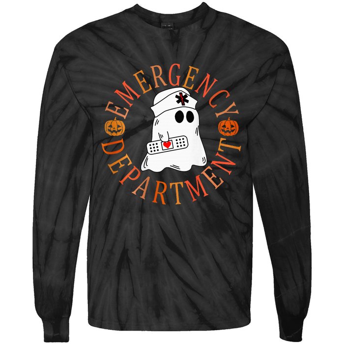 Emergency Department Halloween Emergency Room Nursing Nurse Tie-Dye Long Sleeve Shirt