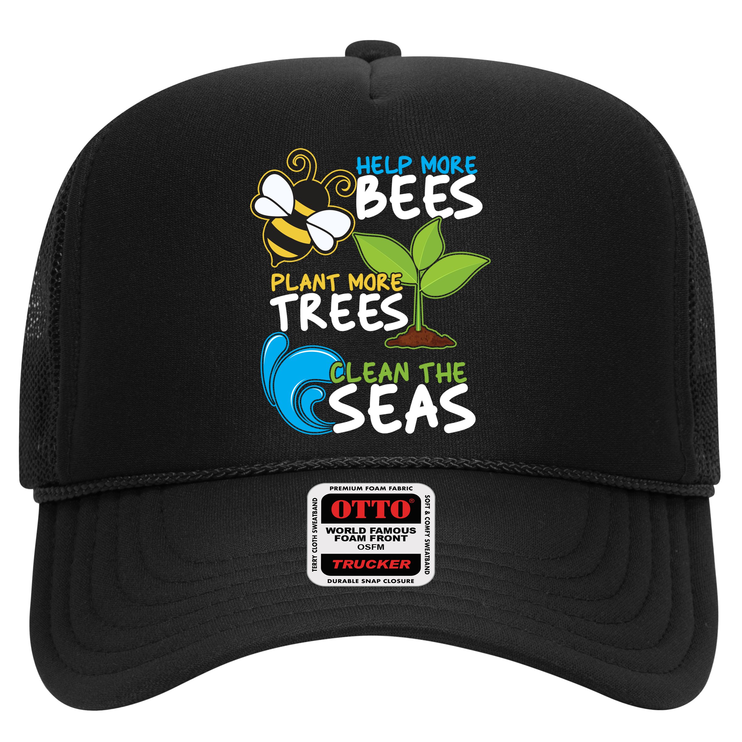 Earth Day Help More Bee Plant More Trees Clean The Seas Hat