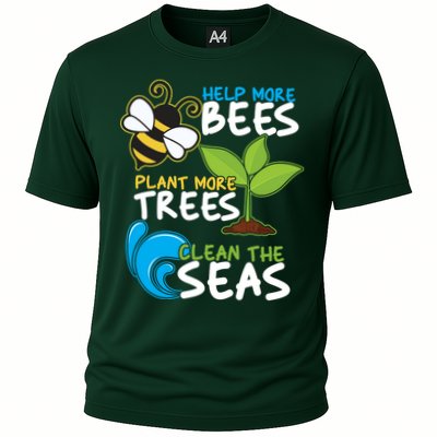 Earth Day Help More Bee Plant More Trees Clean The Seas Performance Shirt