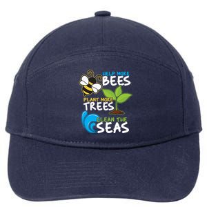 Earth Day Help More Bee Plant More Trees Clean The Seas 7-Panel Snapback Hat