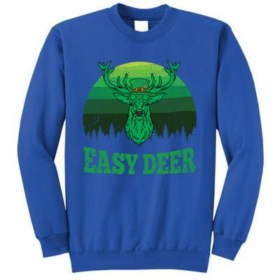 Easy Deer Hunting St Patricks Day Retro Irish Hunter Gift Tall Sweatshirt