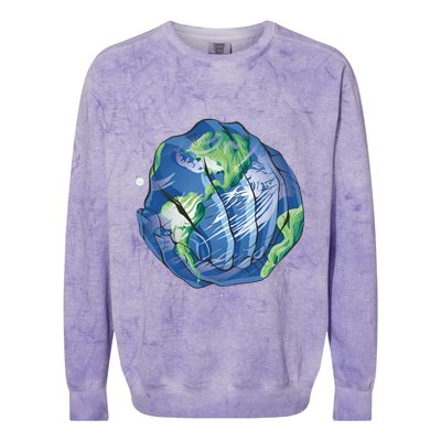 Earth Day Hands Colorblast Crewneck Sweatshirt
