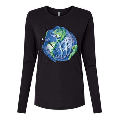 Earth Day Hands Womens Cotton Relaxed Long Sleeve T-Shirt