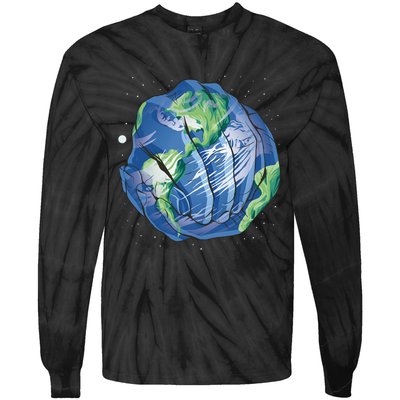 Earth Day Hands Tie-Dye Long Sleeve Shirt