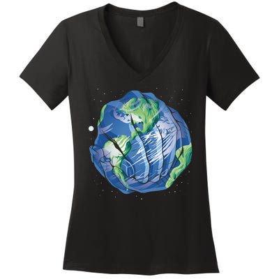 Earth Day Hands Women's V-Neck T-Shirt