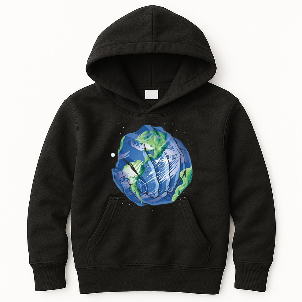 Earth Day Hands Kids Hoodie