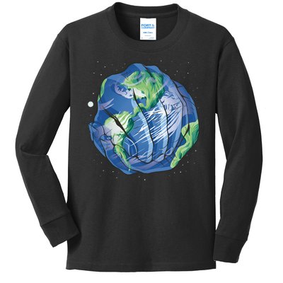 Earth Day Hands Kids Long Sleeve Shirt