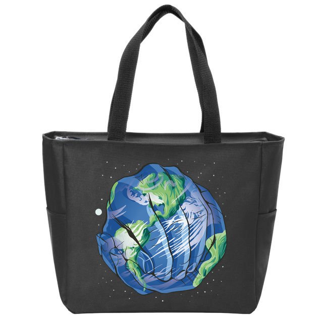 Earth Day Hands Zip Tote Bag
