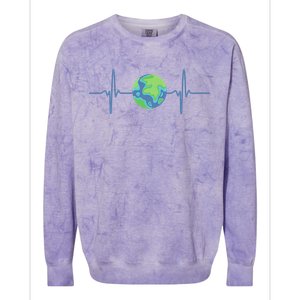 Earth Day Heartbeat Colorblast Crewneck Sweatshirt